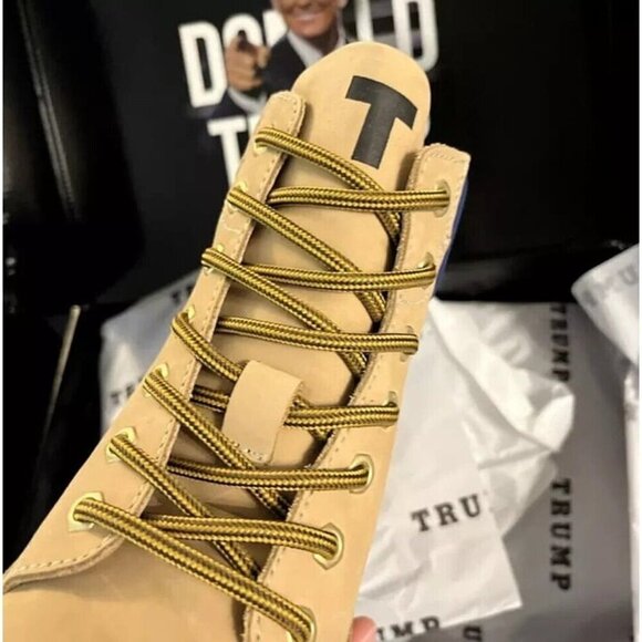 Donald Trump Boots Mens 10 Tan Fight President Combat Lace Up Hiking Outdoor NEW